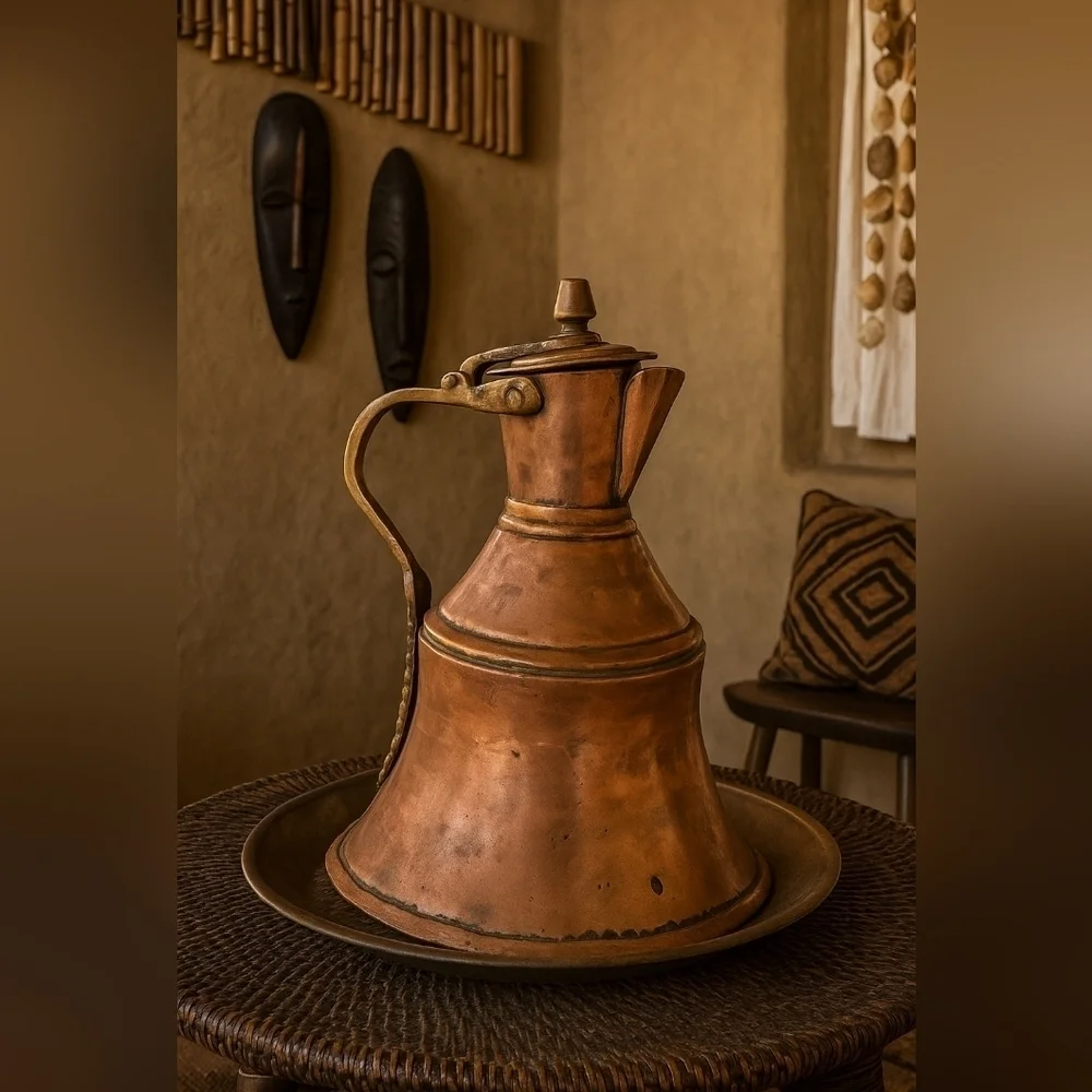 Vintage 19th Century North African Copper Ewer